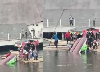 Perahu Angsa di Wisata Situ Bagendit Terbalik, Penumpang Tercebur Jadi Sorotan Netizen