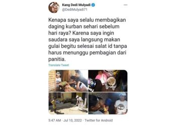 Bagikan Daging Kurban Sebelum Shalat Ied, Dedi Mulyadi Disindir Netizen