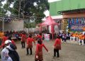 Para Kader Posyandu Antusias Ikuti Lomba Senam Germas yang Diadakan Oleh UPT Puskesmas Karangpawitan