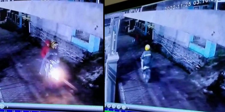 Diduga Pelaku Curanmor di Sukamenak Wanaraja, Dua Orang Terekam CCTV