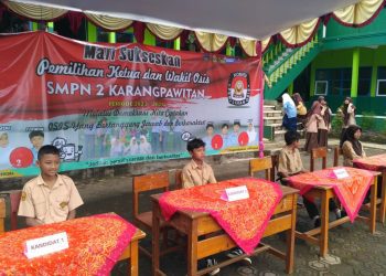Implementasikan P5, SMPN 2 Karangpawitan Gelar Pemilihan Ketua dan Wakil OSIS Periode 2023-2024