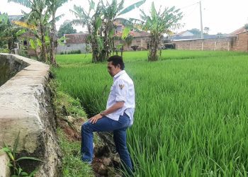 TPT Irigasi Cirujit Jebol, Pemdes Wanaraja Perbaiki Secara Swadaya