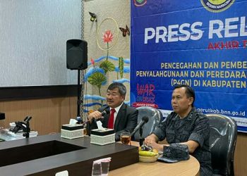 Bentuk Pertanggungjawaban Kinerja Kepada Publik, Tim Terpadu P4GNPN Kabupaten Garut Gelar Press Release